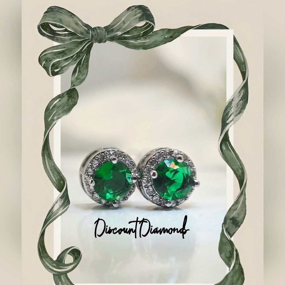 Green & Clear White Topaz on 925 Sterling Silver